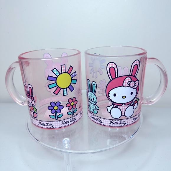 Hello Kitty Pink Glass Easter Mug Set of 2 - Picture 4 of 4